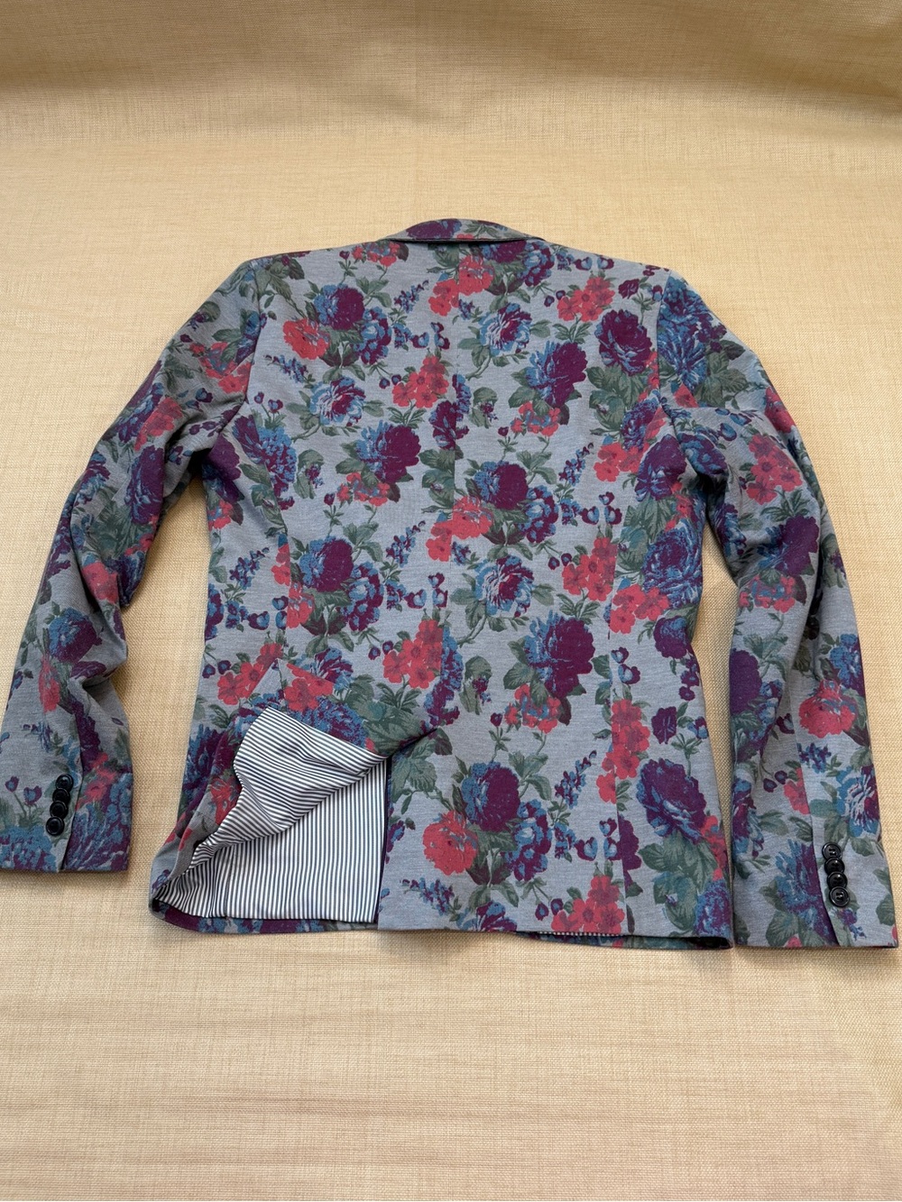 Zara Floral Jersey-like Texture Blazer Jacket - Picture 3 of 16